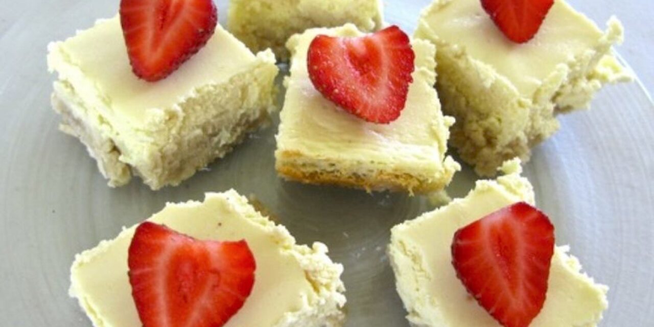 Small cheesecake bars are perfect for Shavuot