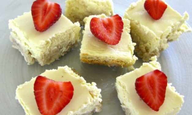 Small cheesecake bars are perfect for Shavuot
