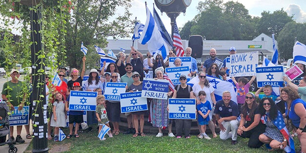 Local group rallies in Delmar against  anti-Semitism and in support of Israel