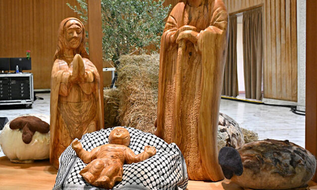 Vatican removes nativity display featuring baby Jesus lying on keffiyeh