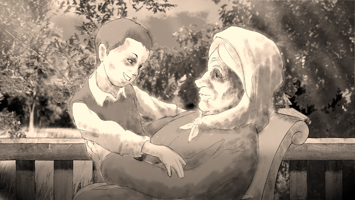 Among Neighbors_Yaacov and grandmother Among Neighbors_Yaacov and grandmother