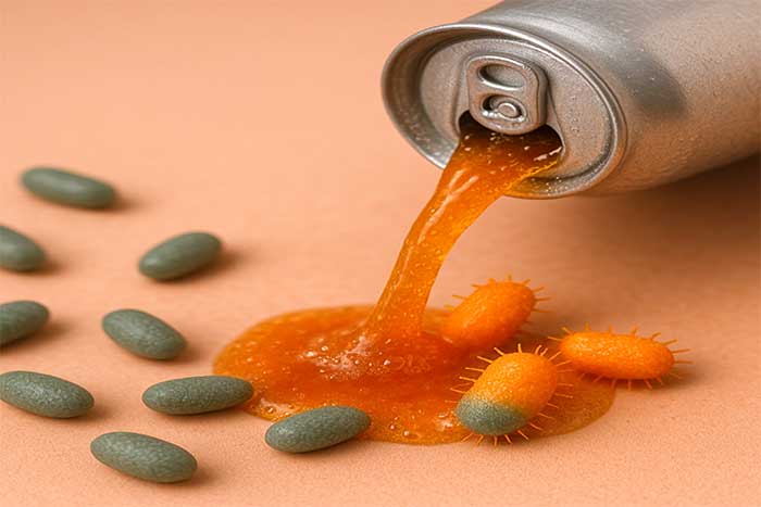 Sugar in soft drinks triggers genetic shifts in gut microbes, altering immune responses