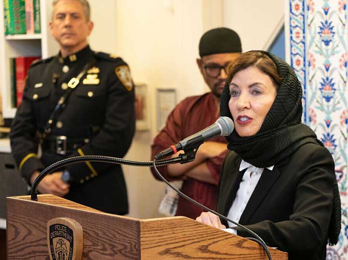 ‘Respecting a grieving family’s faith,’ Hochul says of donning headscarf at Muslim officer’s funeral